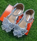 Girls flat glittery butterfly dressing shoe/ AFS19