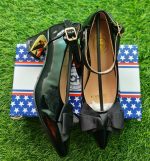 Patent girls low-heeled dressing shoe with bowl/ ASKHB2002