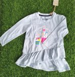 Girls m and s original long sleeve top with ice cream sky blue/ AGT132